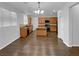 Kitchen features a kitchen island and modern appliances at 5638 Breckenridge St, North Las Vegas, NV 89081