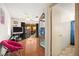 Bedroom with sliding glass doors to backyard and adjacent bathroom access at 5717 Christchurch Ave, Las Vegas, NV 89110