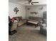 Comfortable living room area with two sofas, coffee table and ceiling fan at 6225 Factor Ave, Las Vegas, NV 89107