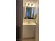 Bathroom vanity with a mirror and updated light fixture at 3100 Sequoia Ave, Las Vegas, NV 89101