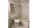 Bathroom featuring a shower-tub combo, shelves, and vanity at 3100 Sequoia Ave, Las Vegas, NV 89101