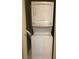Efficient stacked washer and dryer unit in a dedicated laundry space at 353 E Bonneville Ave # 621, Las Vegas, NV 89101