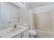 Bathroom featuring a single sink, vanity mirror and lighting, and a shower over bathtub at 4546 Regalo Bello St, Las Vegas, NV 89135