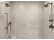 Modern shower featuring dual shower heads and sleek, contemporary tile design at 515 Serenity Point Dr, Henderson, NV 89012