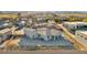 Aerial view of backyard with desert landscaping, showing proximity to other homes at 9570 Verde Way, Las Vegas, NV 89149
