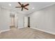 Large bedroom features recessed lighting, a ceiling fan, and neutral-colored walls and carpet at 10120 Cedar Key Ave # 201, Las Vegas, NV 89129