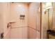 Elegant shower features a glass door, wall niche, and sleek fixtures for a luxurious bathing experience at 125 E Harmon Ave # 2801&2803, Las Vegas, NV 89109