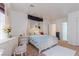 Large bedroom featuring white canopy bed and dresser and a large window at 2339 Prometheus Ct, Henderson, NV 89074