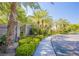 Street view of landscaping highlighting lush vegetation and manicured sidewalks at 2339 Prometheus Ct, Henderson, NV 89074
