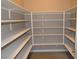 Large walk-in pantry offers ample storage space with multiple shelves for organized food storage at 2822 Poseidon Shore Ave, Henderson, NV 89052