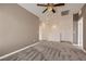 Neutral bonus room featuring modern ceiling fan, plush carpeting, and recessed lighting at 3693 Canis Minor Ln # 13101, Henderson, NV 89052