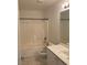 Bathroom featuring a combination shower and tub, toilet, and sink vanity with mirror at 405 Center Green Dr, Las Vegas, NV 89148