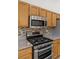 Close up of the kitchen's stainless steel appliances at 5577 Golden Leaf Ave, Las Vegas, NV 89122