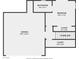 First floor floorplan featuring garage, bathroom, bedroom, closet, and stairs at 8932 Jaquita Ave, Las Vegas, NV 89149