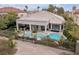 Backyard view showcases the home's pool, landscaping, and patio areas, perfect for outdoor living at 181 Cliff Valley Dr, Las Vegas, NV 89148