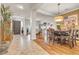 Inviting foyer showcasing tile flooring, front door, with view of living and dining spaces at 181 Cliff Valley Dr, Las Vegas, NV 89148