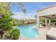 Resort-style pool and patio area with golf course views, ideal for entertaining and enjoying outdoor living at 181 Cliff Valley Dr, Las Vegas, NV 89148