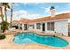 Inviting backyard featuring a private pool, spa and well maintained patio at 1933 Davina St, Henderson, NV 89074