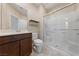 Bathroom featuring a vanity, toilet, and a glass shower at 3167 Biccari Ave, Henderson, NV 89044