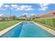 A serene pool provides a refreshing escape, complemented by a well-maintained yard and a peaceful ambiance for ultimate relaxation at 3221 Montecito Dr, Las Vegas, NV 89120