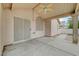 Covered patio featuring ceiling fan and direct access to the home and backyard at 1115 Pearl Marble Ave, North Las Vegas, NV 89081