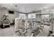 Well-equipped gym with modern equipment, weights, and mirrored wall at 2700 Las Vegas Blvd # 1002, Las Vegas, NV 89109