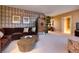 Comfortable living room featuring unique coffee table, stylish decor and natural light at 2700 Las Vegas Blvd # 1002, Las Vegas, NV 89109