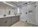 Modern bathroom with double vanity and enclosed glass shower at 2820 Thunder Bay Ave, Henderson, NV 89052