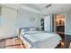 Bright bedroom featuring hardwood floors and modern lighting fixture at 4525 Dean Martin Dr # 2001, Las Vegas, NV 89103
