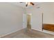 Bedroom featuring neutral carpet and a ceiling fan at 4629 Cattleman Ave, North Las Vegas, NV 89031