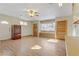 Bright living room features wood flooring and a window seat at 4629 Cattleman Ave, North Las Vegas, NV 89031