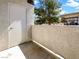 Private patio with a storage closet and a view of trees and the community at 7255 W Sunset Rd # 1116, Las Vegas, NV 89113