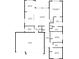 Detailed floor plan showcasing the layout of the home, including the kitchen, living room, and bedrooms at 1269 Olivia Pkwy, Henderson, NV 89011