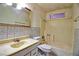 Full bathroom featuring a shower, toilet, vanity and mirror at 1413 Culley St, Las Vegas, NV 89110