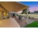 Charming covered patio with outdoor seating and golf course views at 2817 Billy Casper Dr, Las Vegas, NV 89134