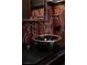 Close-up of bathroom sink with intricate tile work and a modern faucet at 64 Promontory Ridge Dr, Las Vegas, NV 89135