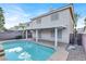 Refreshing backyard pool with a covered patio, perfect for relaxation and entertaining at 7416 Tuckaway Harbor St, Las Vegas, NV 89139