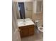 Standard bathroom with a single sink vanity, toilet, and mirrored medicine cabinet at 807 Airy Hill St, Henderson, NV 89015