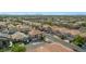 Aerial view of a residential neighborhood featuring a backyard pool and well-maintained landscaping at 8100 Artistic Heights Ct, Las Vegas, NV 89143