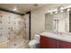 Sleek bathroom features a glass shower, elegant vanity, and modern fixtures at 9101 Alta Dr # 1205, Las Vegas, NV 89145