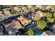 Stunning aerial view of homes featuring well-manicured lawns and refreshing pools in a vibrant neighborhood at 9909 Barrier Reef Dr, Las Vegas, NV 89117