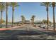 Inviting entrance to the community center with palm trees lining the paved road and ample parking at 2147 Indigo Creek Ave, Henderson, NV 89012