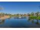 Pond with fountain, surrounded by lush landscaping within the community at 2147 Indigo Creek Ave, Henderson, NV 89012