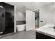 Contemporary bathroom with a soaking tub, sleek shower, modern fixtures, and luxurious finishes at 4525 Dean Martin Dr # 511, Las Vegas, NV 89103
