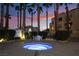 Outdoor shot of in-ground hot tub and surrounding palm trees at 5000 Red Rock St # 120, Las Vegas, NV 89118