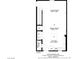 Detailed floor plan of the first floor with dimensions of the living room, dining room, kitchen, and bathroom at 5706 W Lake Mead Blvd, Las Vegas, NV 89108