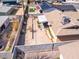 A partially fenced backyard offering a blank canvas for customization with covered patio at 6117 Borden Cir, Las Vegas, NV 89107