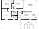 Layout of the house, showing the placement of 3 bedrooms, 2 bathrooms, living room, dining area, and kitchen at 6117 Borden Cir, Las Vegas, NV 89107