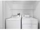 The laundry room with appliances and wire shelving provides practical storage at 6329 Sandy Ridge St # 1, North Las Vegas, NV 89081