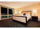 Serene bedroom with a king-sized bed, city views, and elegant furnishings; ideal for restful nights at 2000 Fashion Show Dr # 3526, Las Vegas, NV 89109
